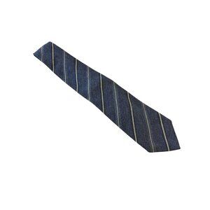 Arnold Brant Neck Tie Cashmere Silk Knit Made in Italy Diagonal Striped Blue